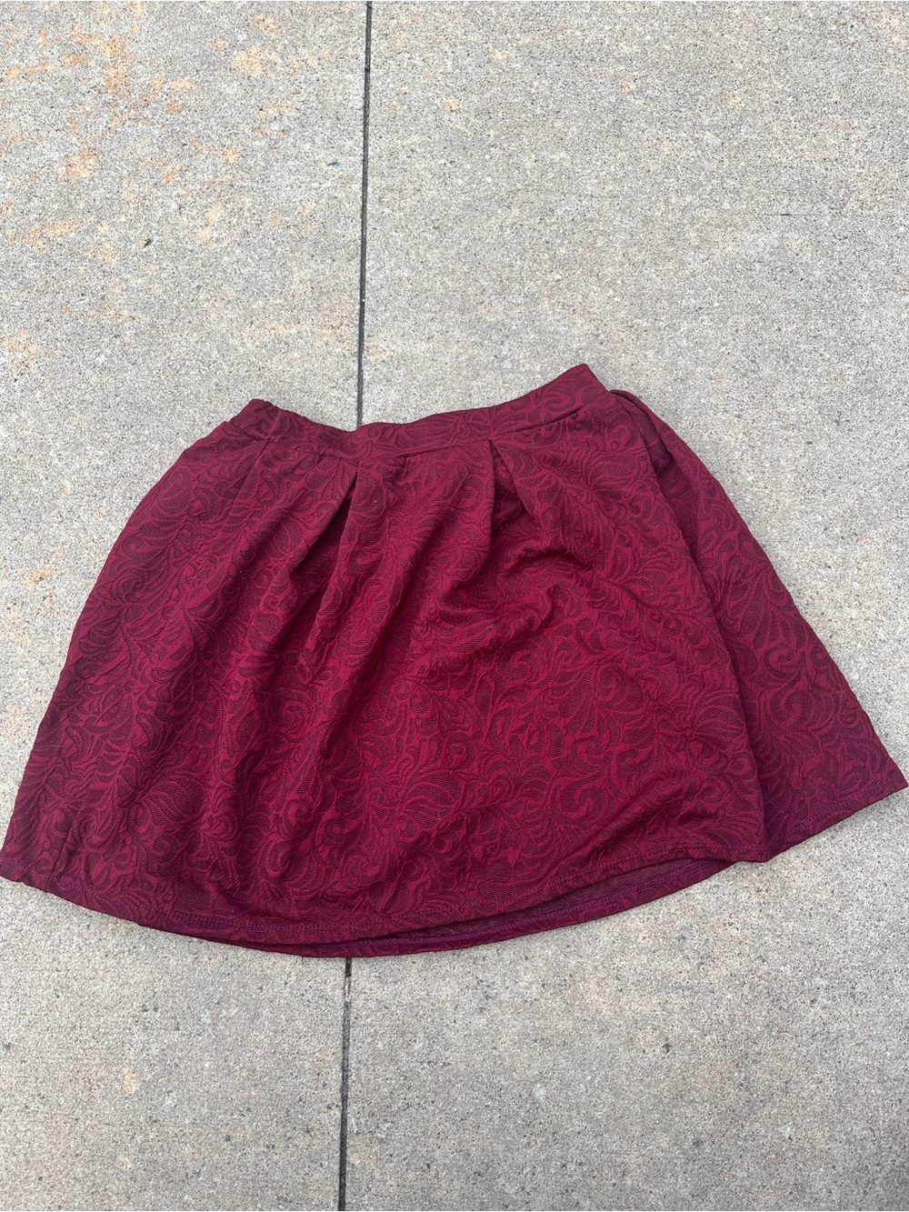 Women's Burgundy Textured Skirt